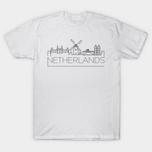 Netherlands Minimal Skyline T-Shirt